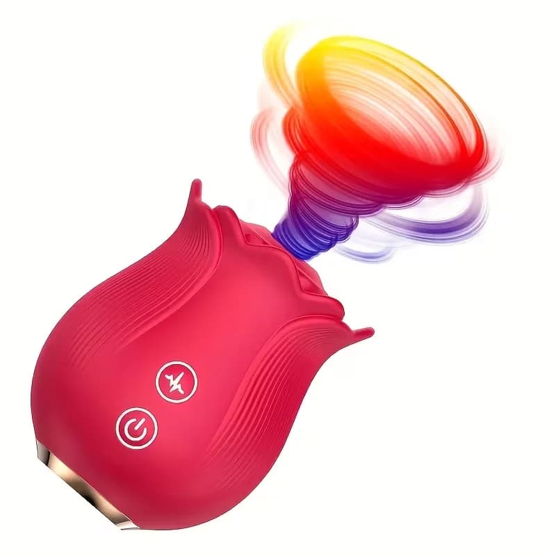 Rose shaped clitoral suction and vibration toy - image 1