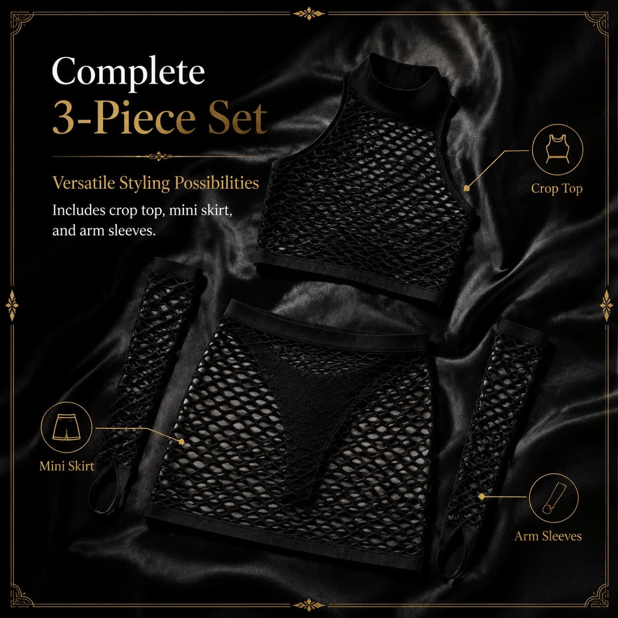 Fishnet Halter Lingerie Set - thumbnail 4