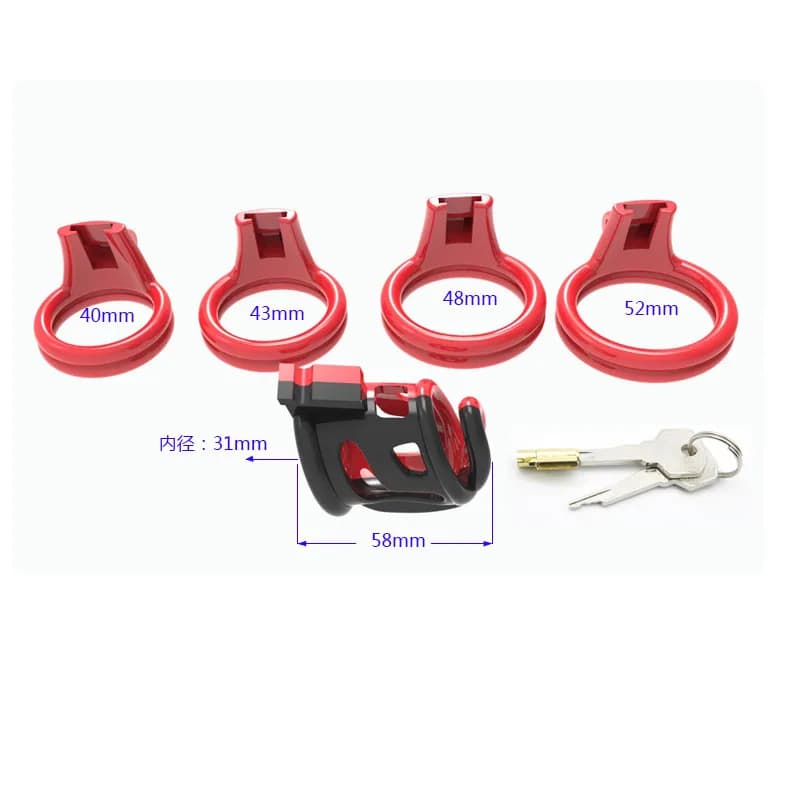 ABS male chastity device with four ring sizes - thumbnail 4