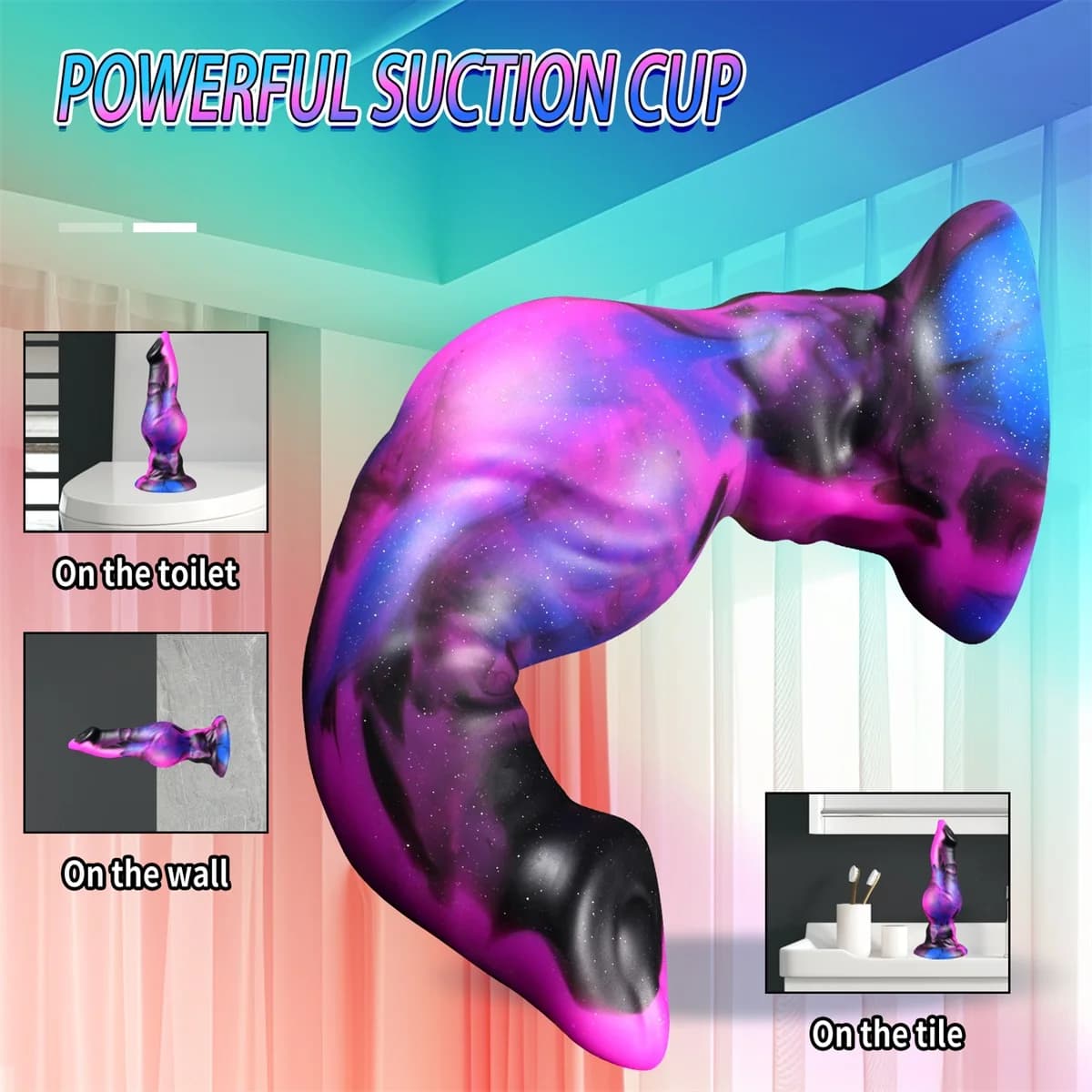 Large realistic fantasy dildo with suction cup - thumbnail 4