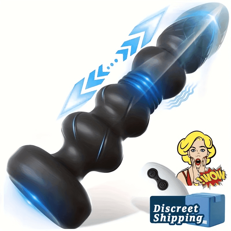 Thrusting Anal Beads Vibrator, 10 Modes, Remote - image 1