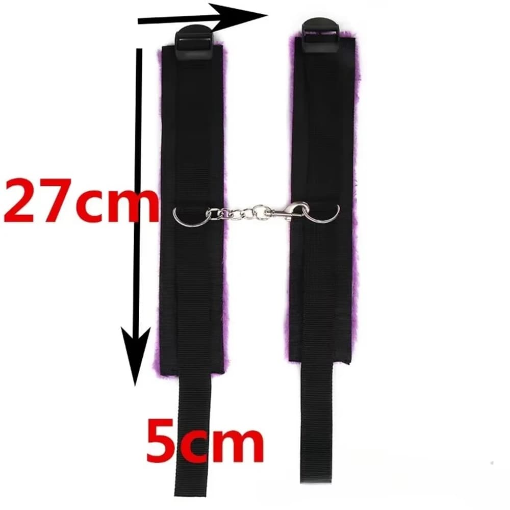Adjustable plush bondage cuffs for couples - thumbnail 6