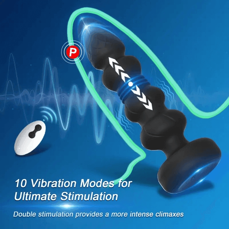 Thrusting Anal Beads Vibrator, 10 Modes, Remote - thumbnail 6