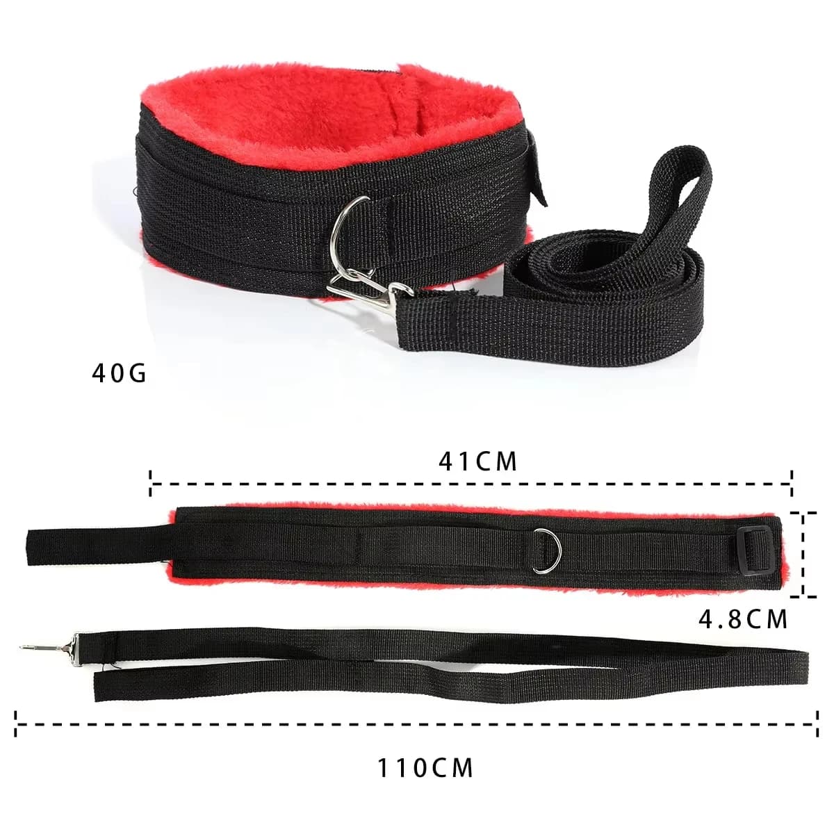 Plush bondage set with cuffs and whip - thumbnail 3