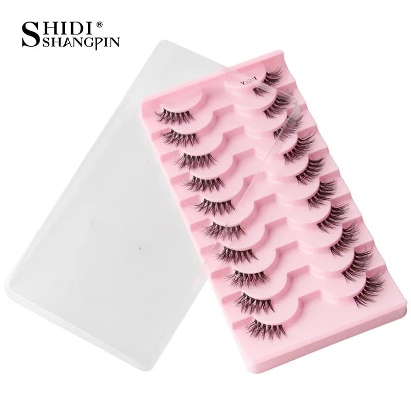 SHIDISHANGPIN Half Lashes Cat Eye Lashes 3D Natural Winged End Eye Elongated Eyelashes Fox Eye lashes Faux Mink Eyelashes Makeup - thumbnail 5