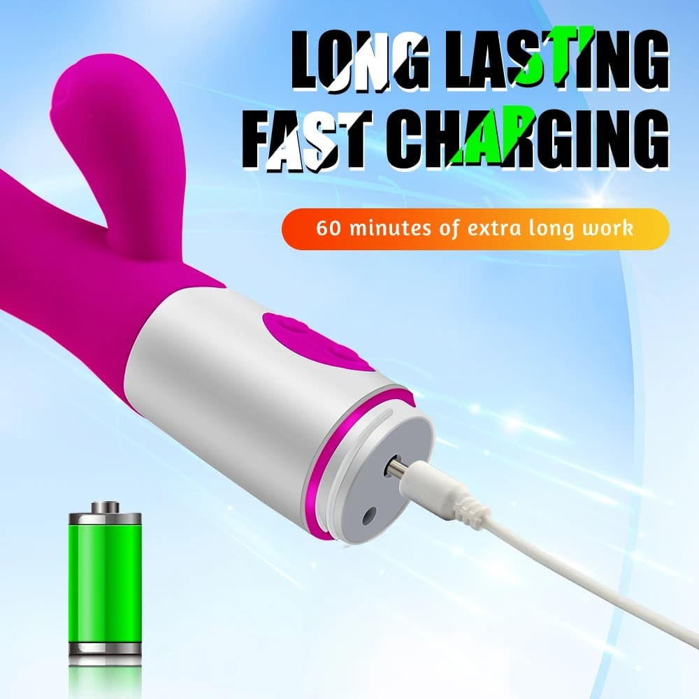 Rabbit Powerful Vibrating Massager Women's G-Spot Vagina Clitoral Nipple Stimulator Sex Toy for Sexy Adult Women Masturbation - thumbnail 5