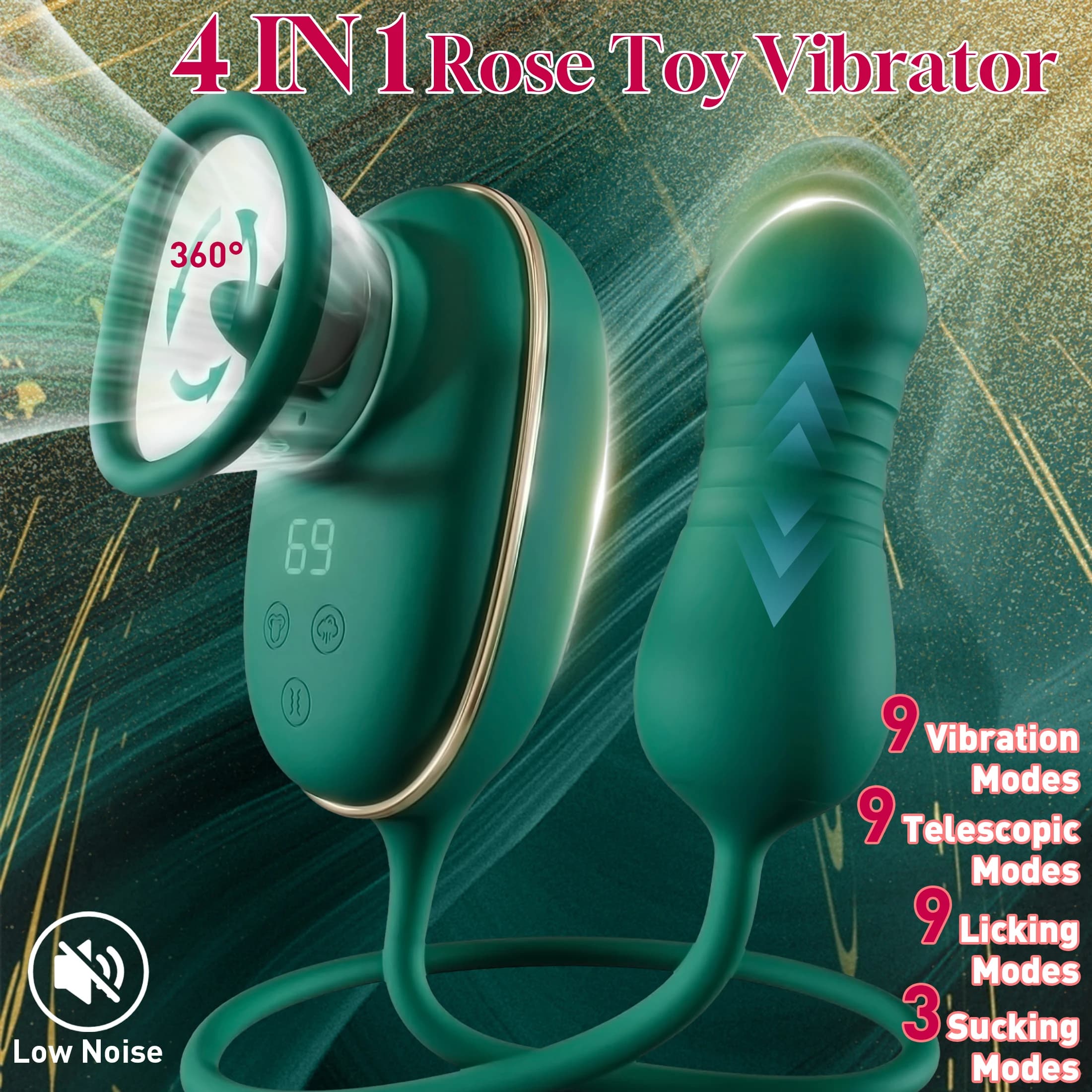 Three in one thrusting, licking, and sucking toy - thumbnail 2