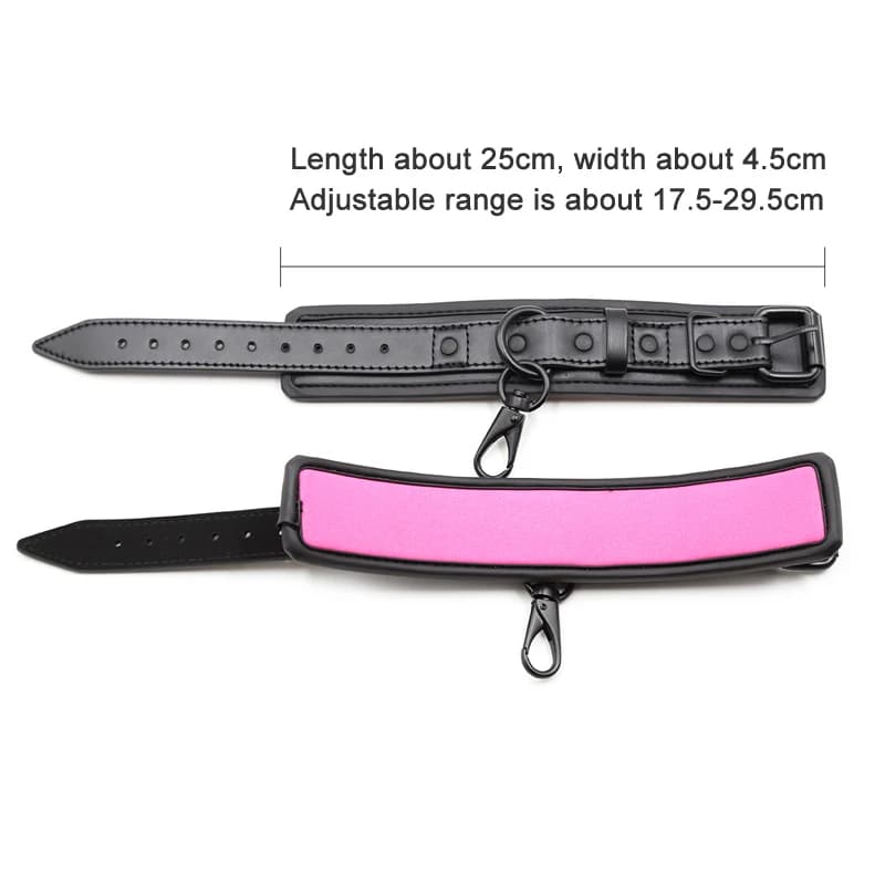 Adjustable PU leather bondage cuffs for couples - thumbnail 4
