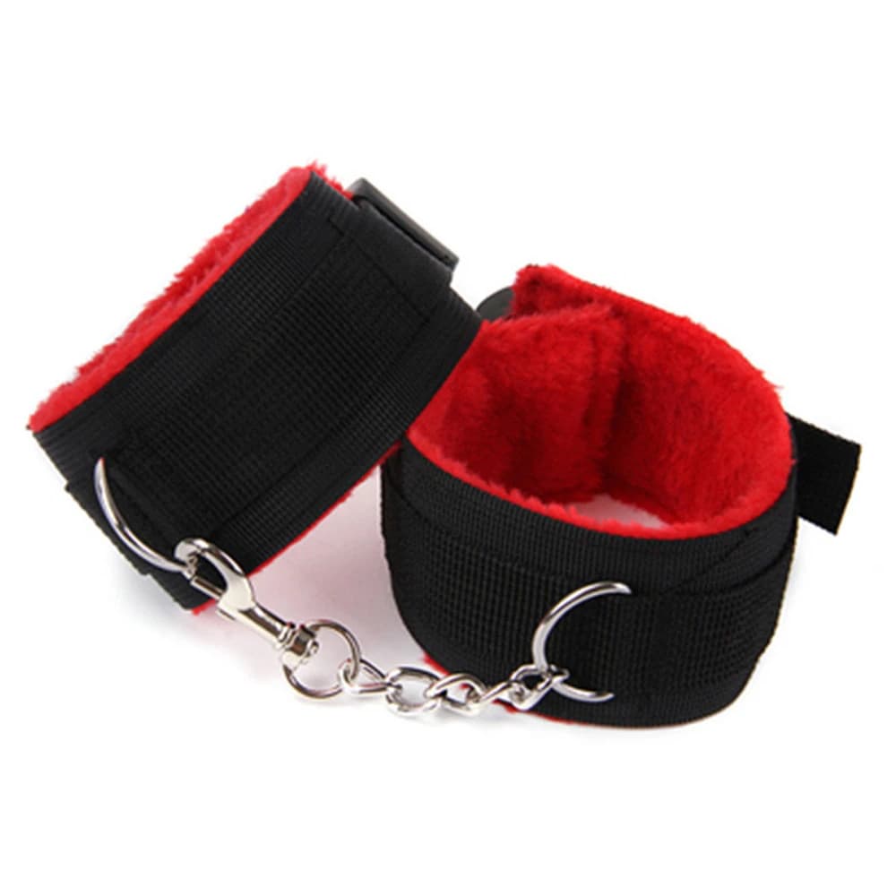Adjustable plush bondage cuffs for couples - image 1
