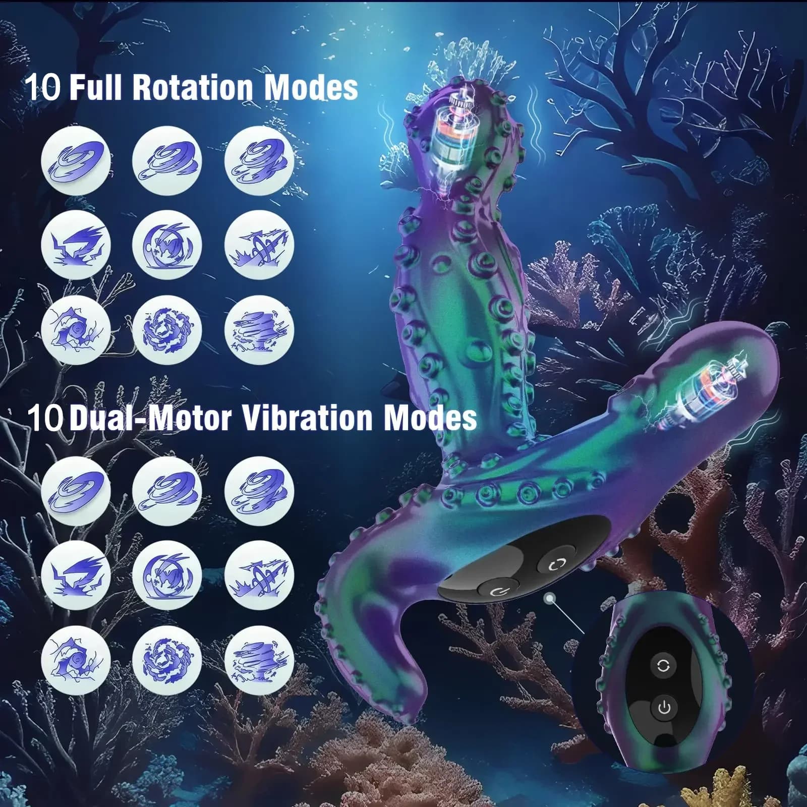 Sex Toys for Adult Anal Plug Rotating Vibrating Butt Plug Vibrator APP Remote Control 360° Rotating Prostate Massager - thumbnail 3