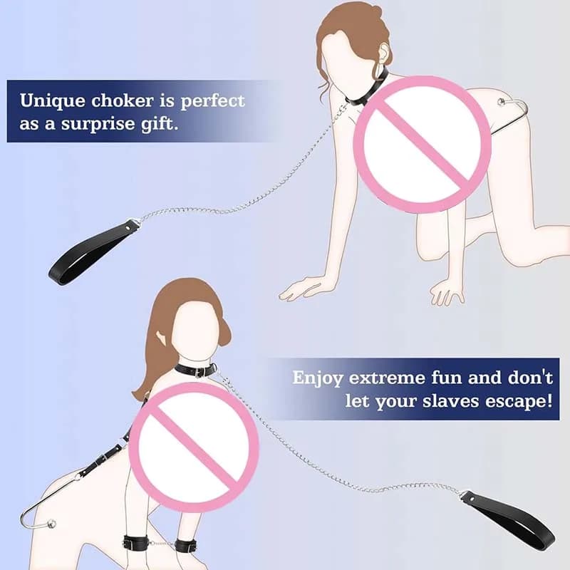 Comprehensive bondage and restraint set in PU leather - thumbnail 3