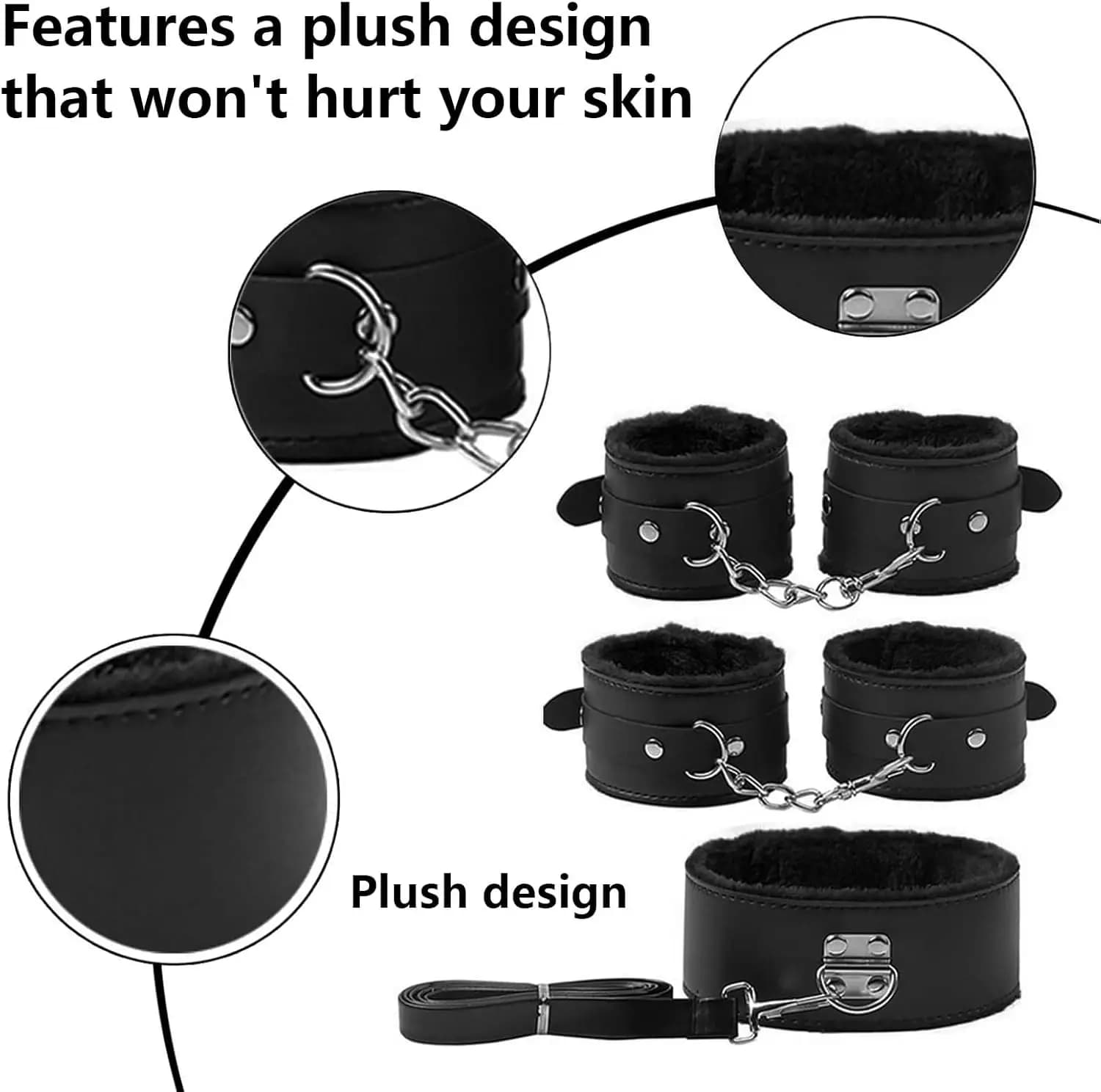 Complete bondage kit with cuffs and blindfold - thumbnail 2