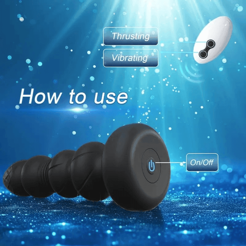Thrusting Anal Beads Vibrator, 10 Modes, Remote - thumbnail 2