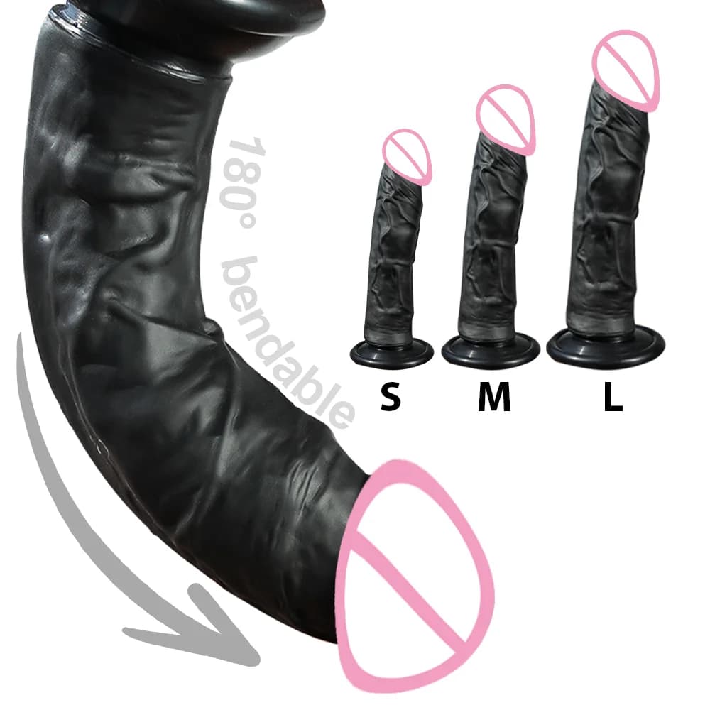 Realistic silicone dildo with suction base - thumbnail 3