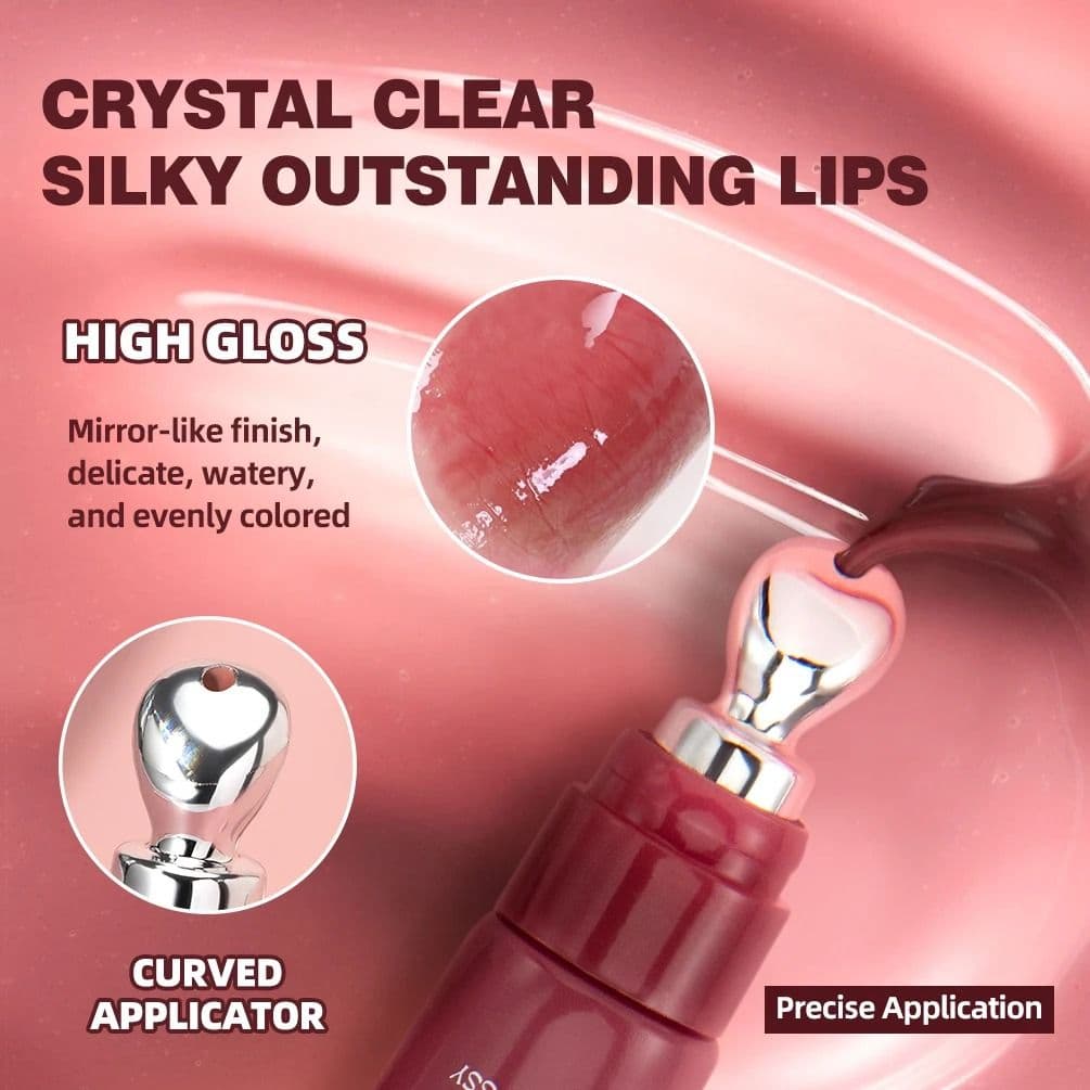 QIBEST Mirror Pearl Lipgloss Long Lasting Moisturizing Lipstick Shine Glitter Lip Glaze Non Stick Cup Jelly Pout Lip Tint Makeup - thumbnail 4