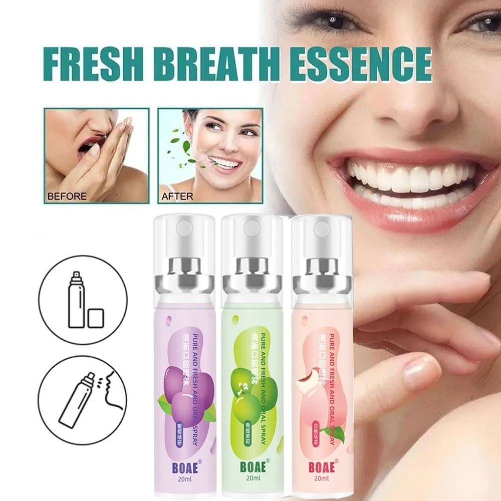 Fruit Flavor Fresh Oral Spray Grape Peach Breath Spray Mouth Freshener Remove Bad Breath Deodorant Peach Grapes Sweet Spray - thumbnail 8