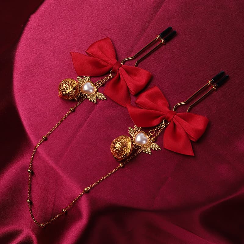 Bow Nipple Clamps with Chain - thumbnail 2