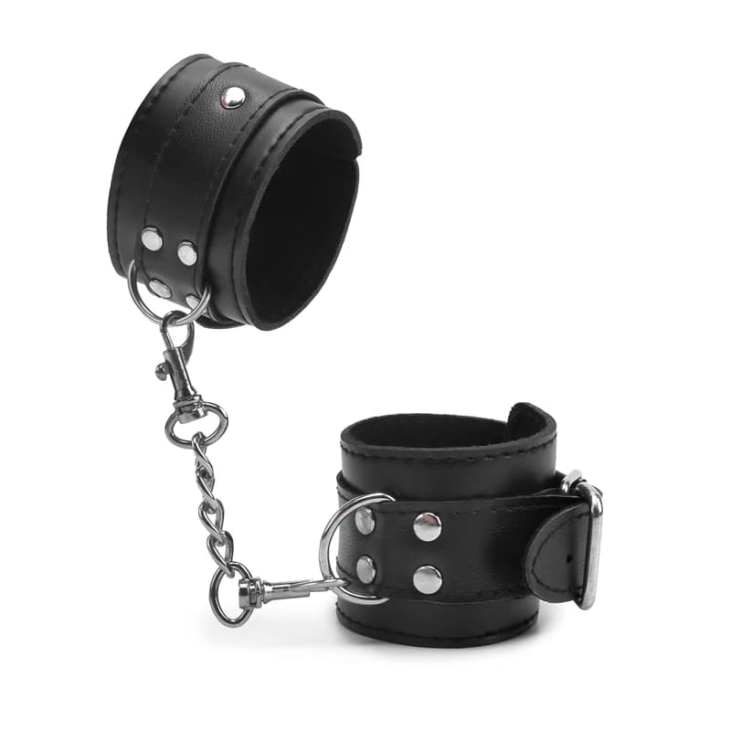 Adjustable PU leather bondage handcuffs for couples - thumbnail 2