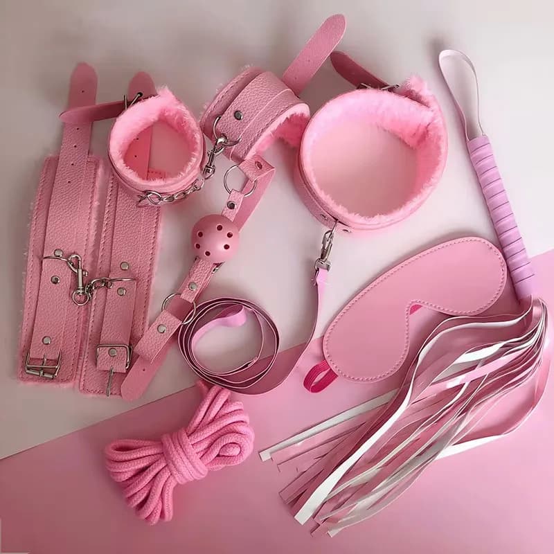 Comprehensive bondage restraint set with adjustable leather accessories - thumbnail 2