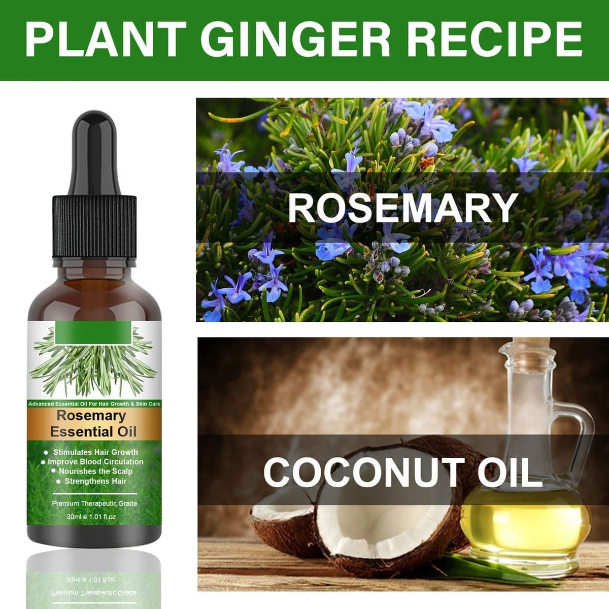 Rosemary Essentiall Oil Hair Growth Products Organic Hair Products Scalp Hair Strengthening Oil For Nourish Shiny Hair Healthy - thumbnail 4