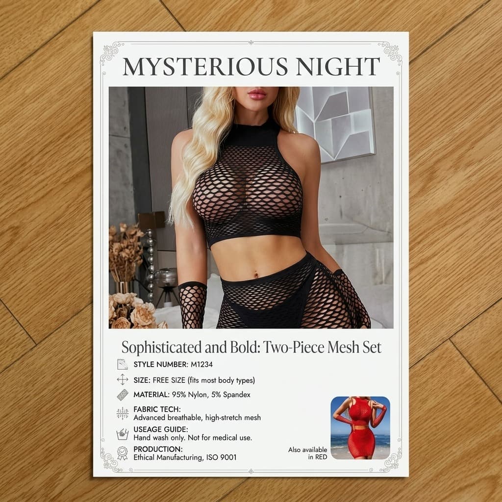 4-Piece Fishnet Lingerie Set - thumbnail 2