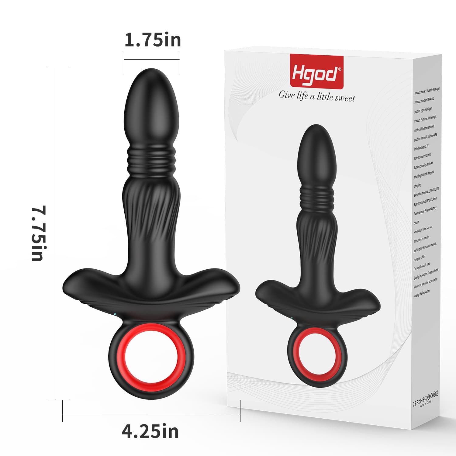 App-Controlled Prostate Plug with Ring - thumbnail 2