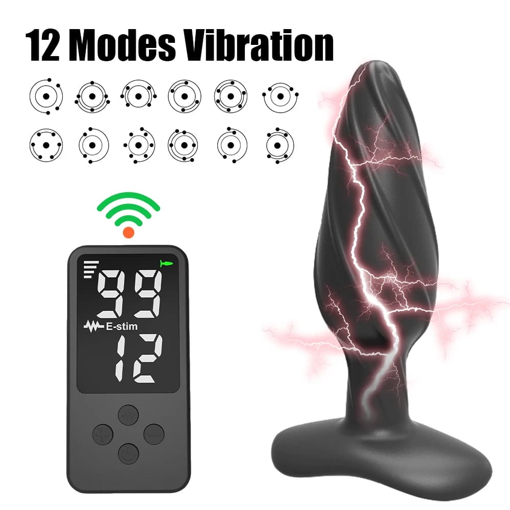 Wireless remote control electric shock vibrating anal plug - thumbnail 2