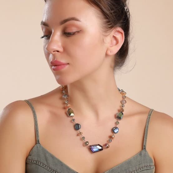 Crystal Pendant Couples' Necklace - thumbnail 2