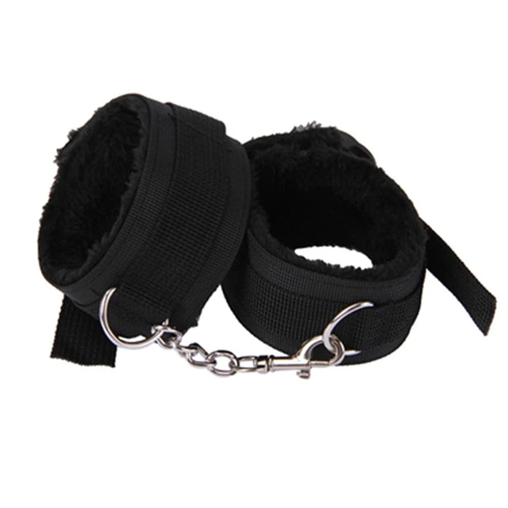 Adjustable plush bondage cuffs for couples - thumbnail 2