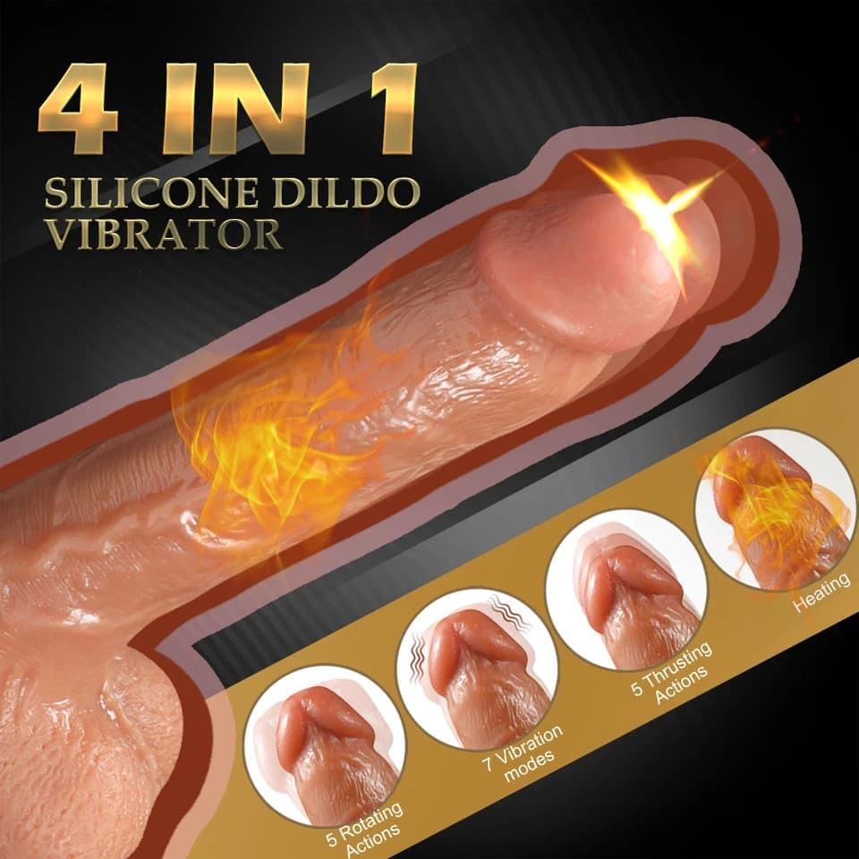 Heated Thrusting & Rotating Dildo, Remote - thumbnail 7