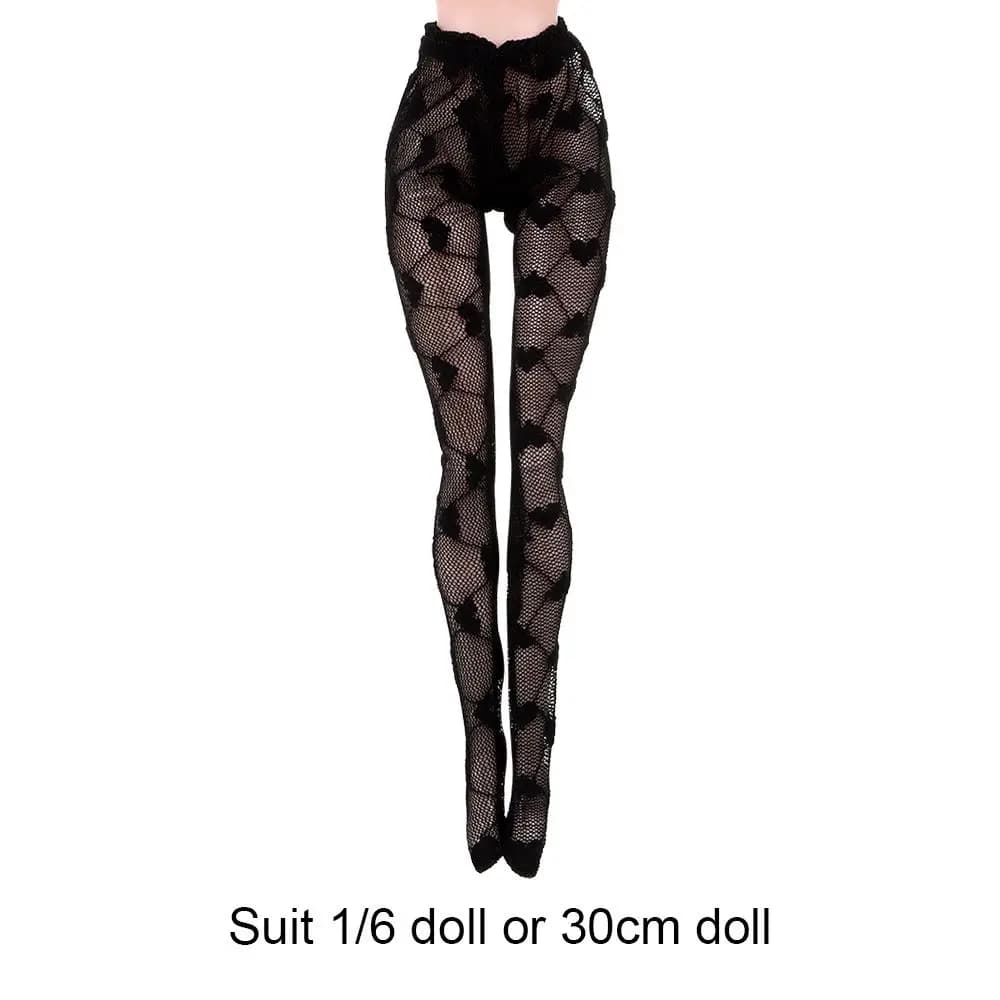 Mini fishnet tights and silk stockings for 1/6 dolls - thumbnail 5