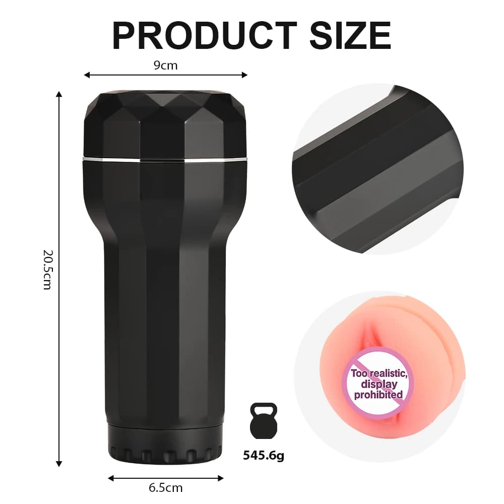 Discrete male masturbator with textured internal channel - thumbnail 5