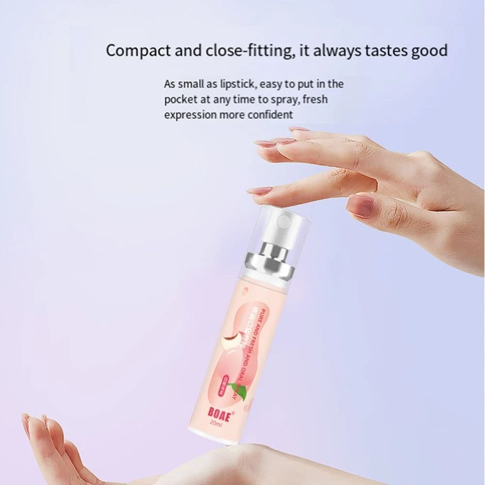 Fruit Flavor Fresh Oral Spray Grape Peach Breath Spray Mouth Freshener Remove Bad Breath Deodorant Peach Grapes Sweet Spray - thumbnail 7