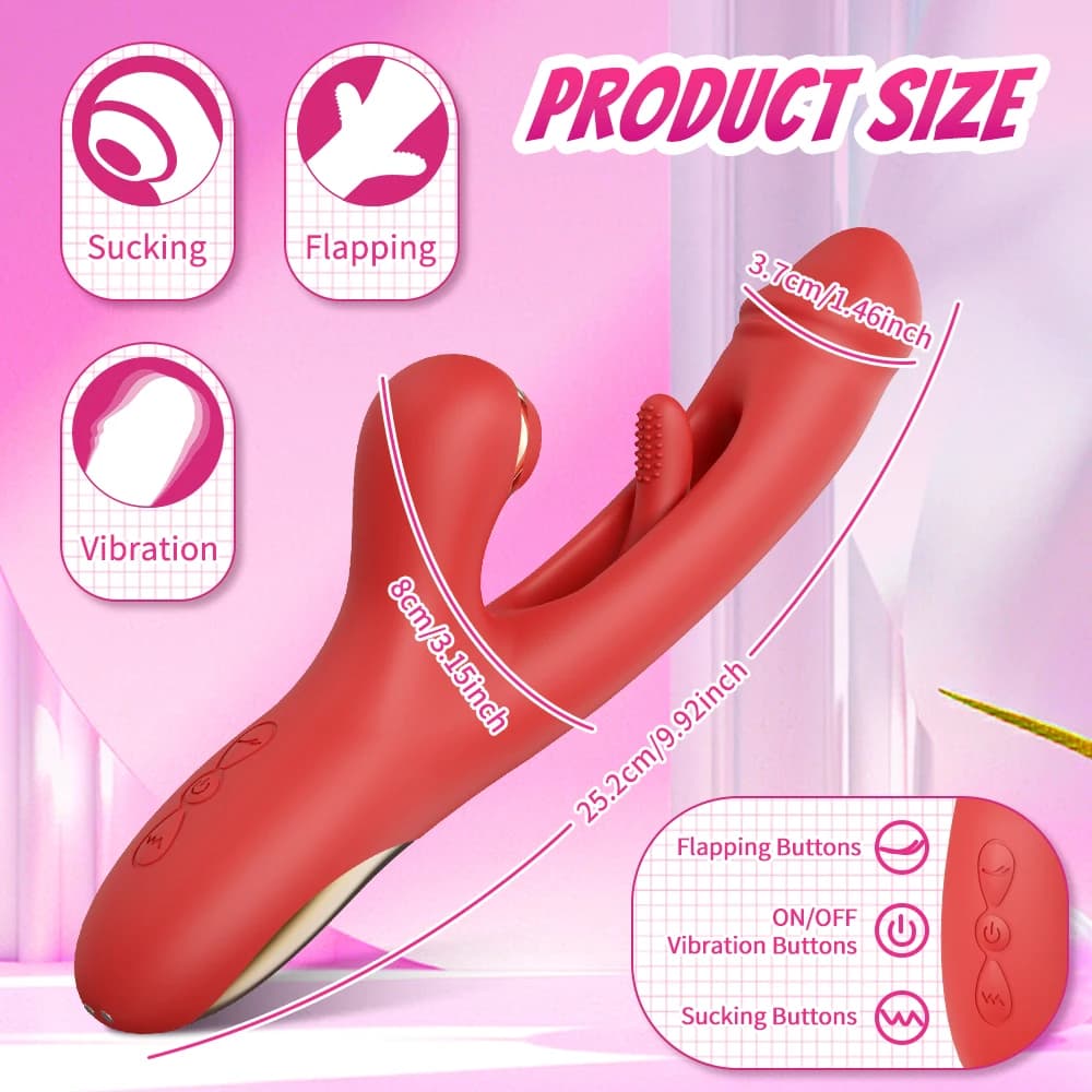 Multi-function clitoral stimulator with sucking, tapping, and flapping - thumbnail 2