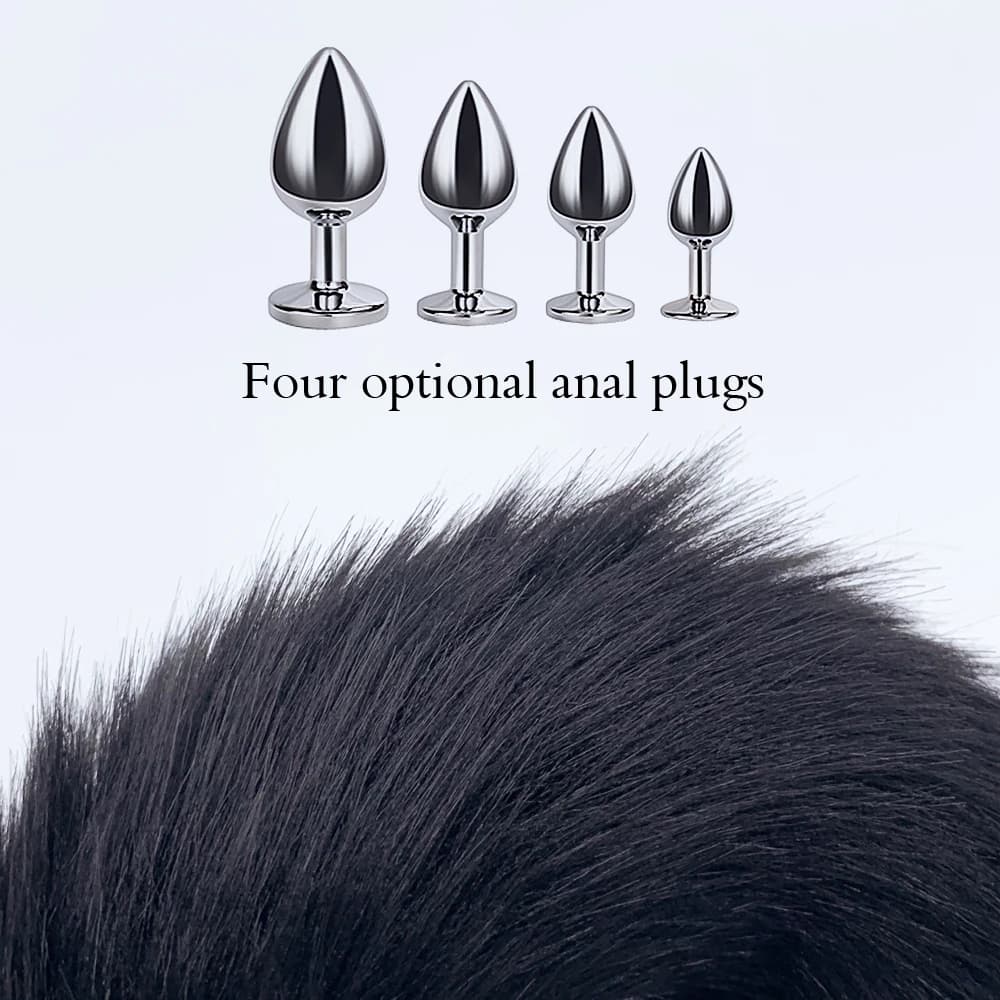Steel butt plug with soft fox tail - thumbnail 6