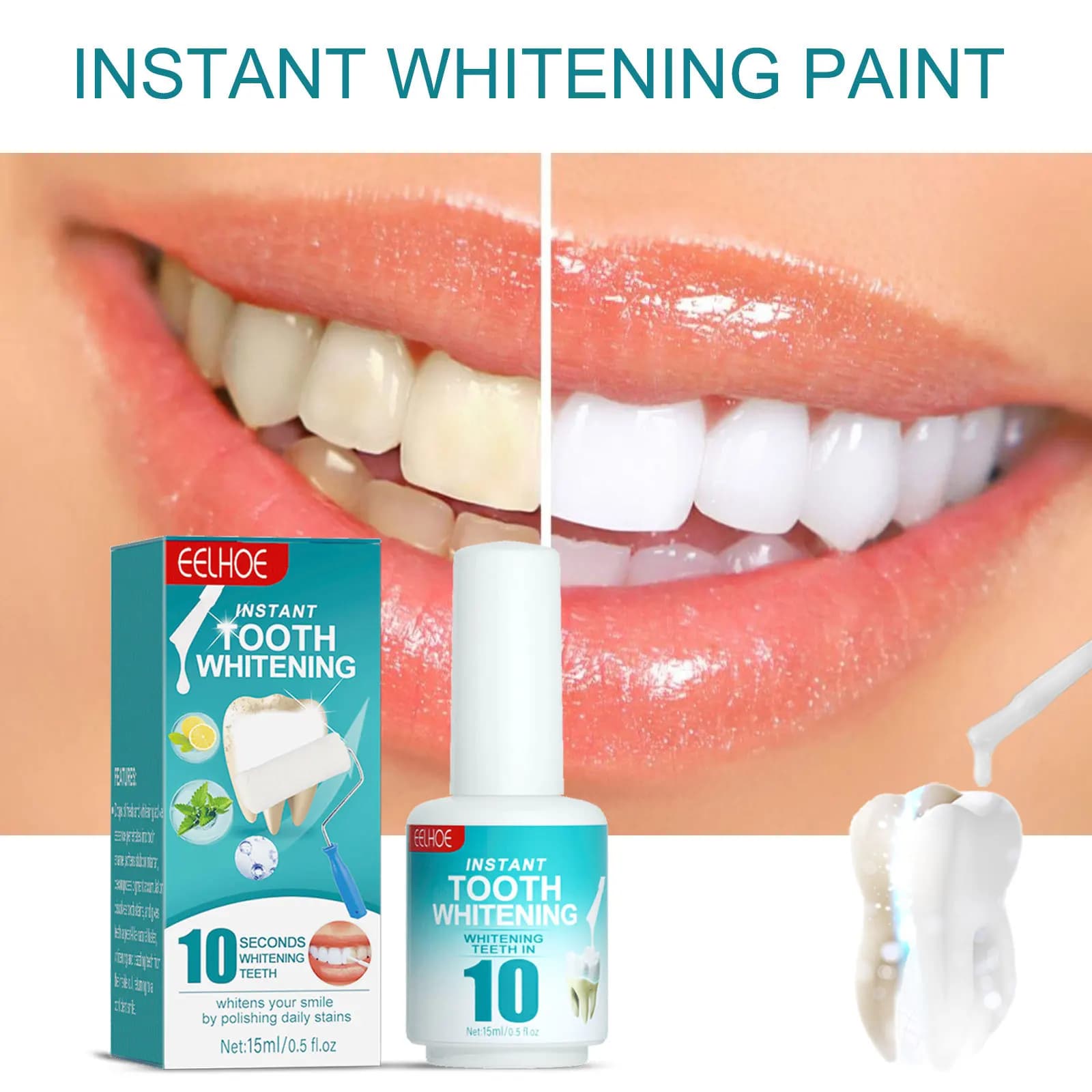 Teeth whitening paint for stain removal - image 1