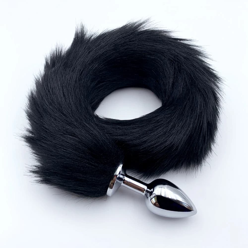 Steel butt plug with soft fox tail - thumbnail 4