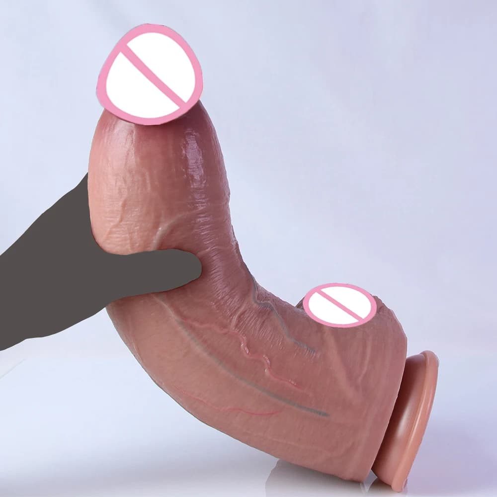 Lifelike realistic dildo with suction cup and dual firmness - thumbnail 5