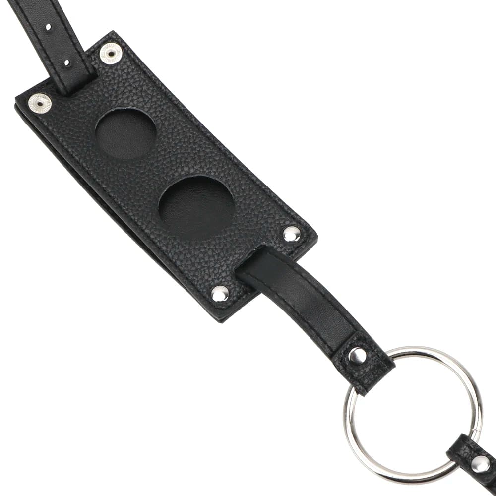 Adjustable faux leather strap-on harness belt - thumbnail 4