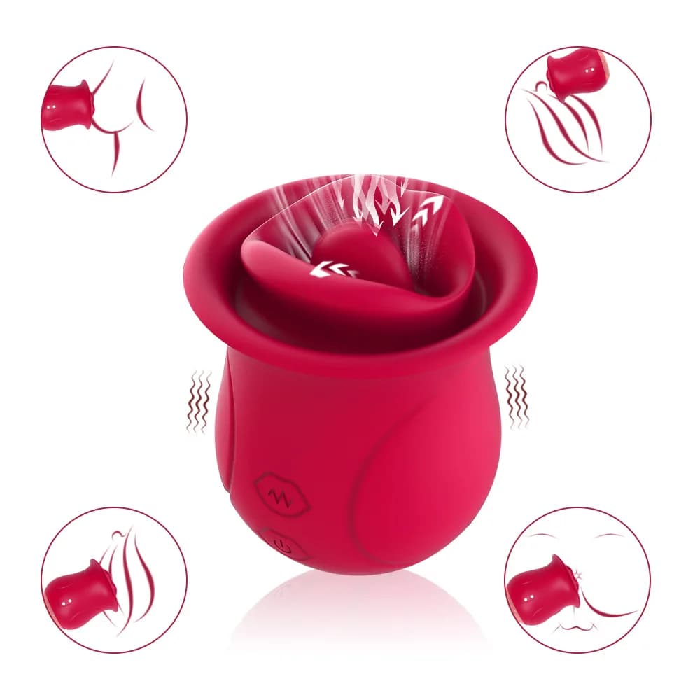 Rose clitoral vibrator with moving tongue and ten speeds - thumbnail 4