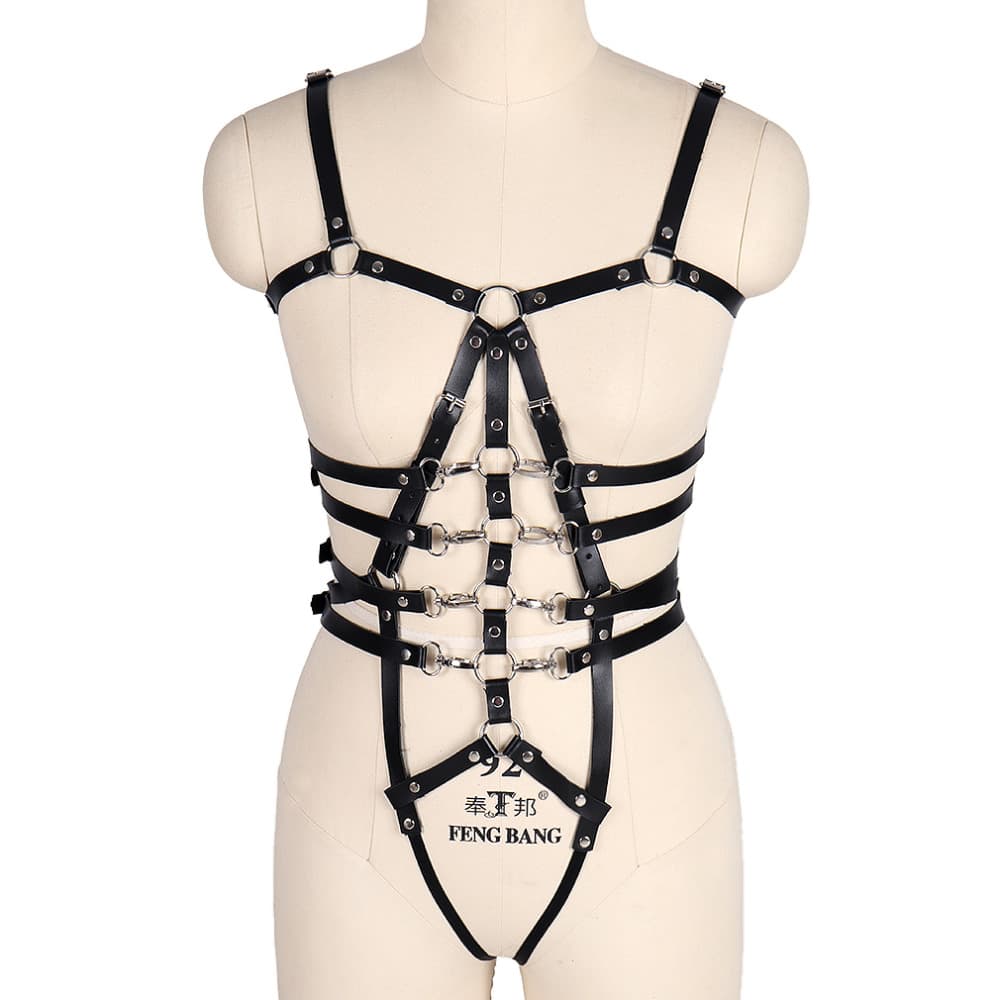 Leather Body Cage Harness - thumbnail 4