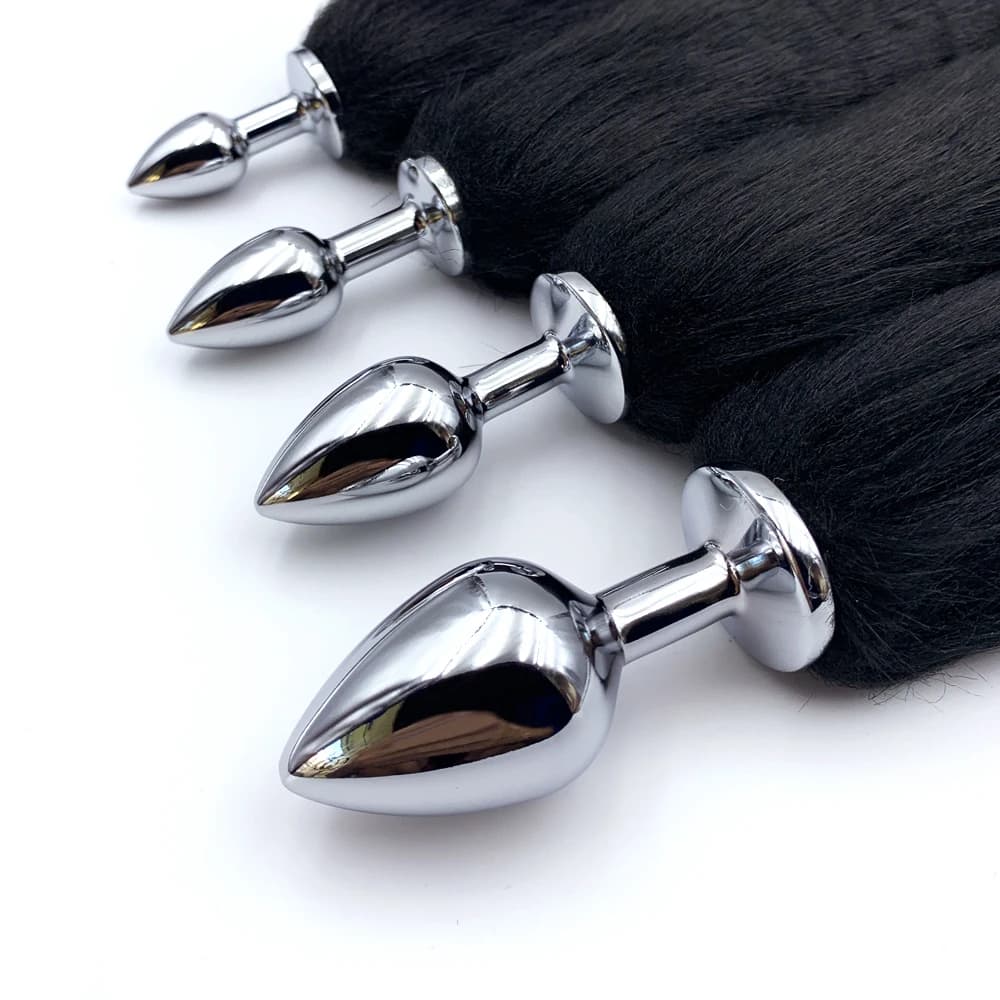 Steel butt plug with soft fox tail - thumbnail 2