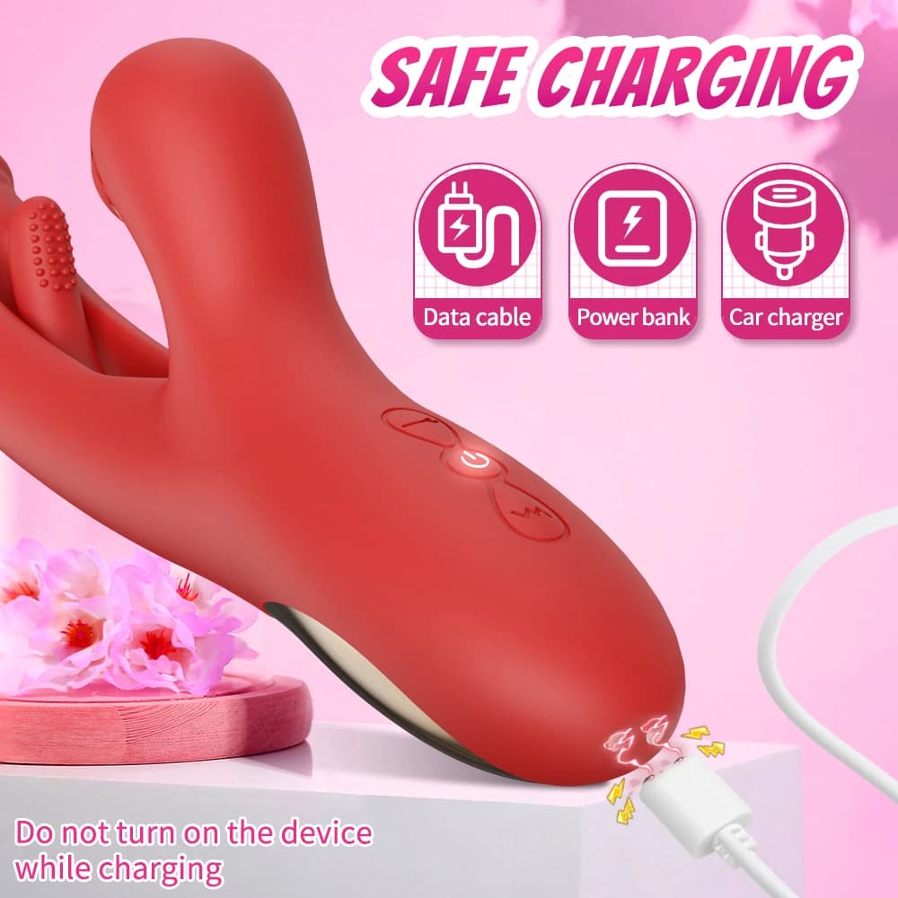 Multi-function clitoral stimulator with sucking, tapping, and flapping - thumbnail 3
