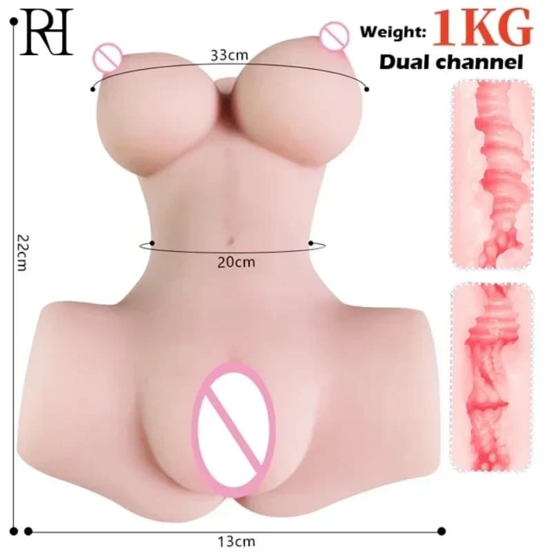 Toy 1:1 Pussy Male Masturbator Toys Realistic Vagina Anal 3 Sizes Vaginas Breasts Sex Toys For Man Adult Ass Anus Sex - thumbnail 6