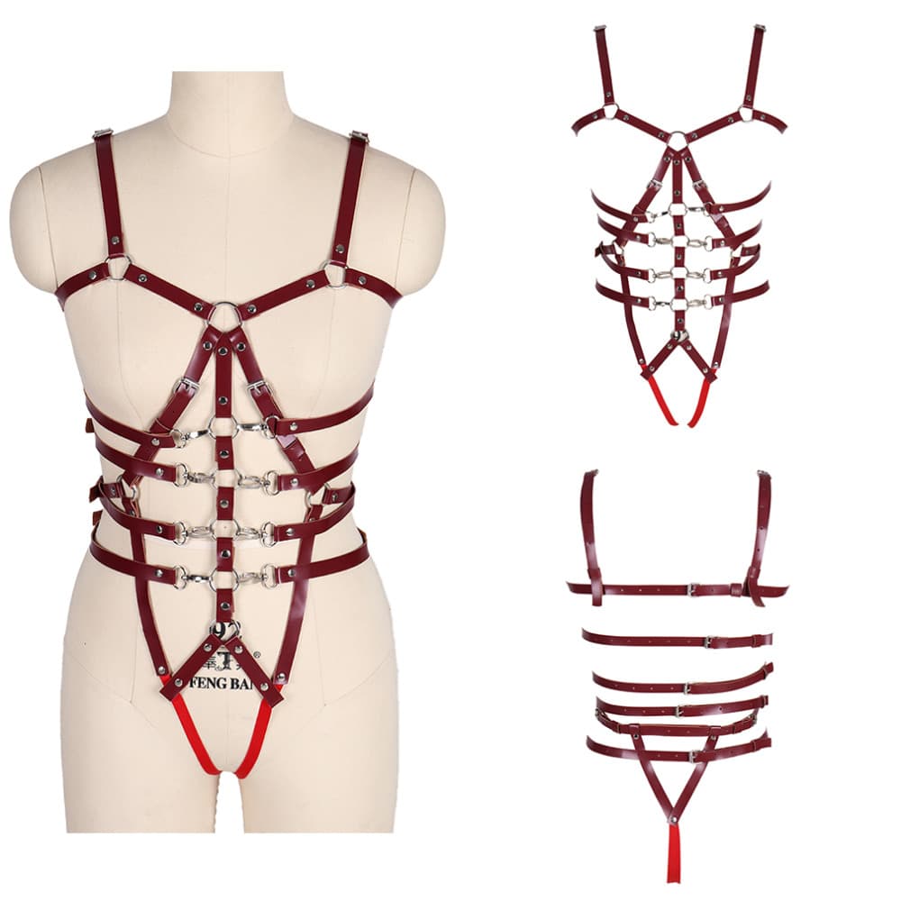 Leather Body Cage Harness - thumbnail 3