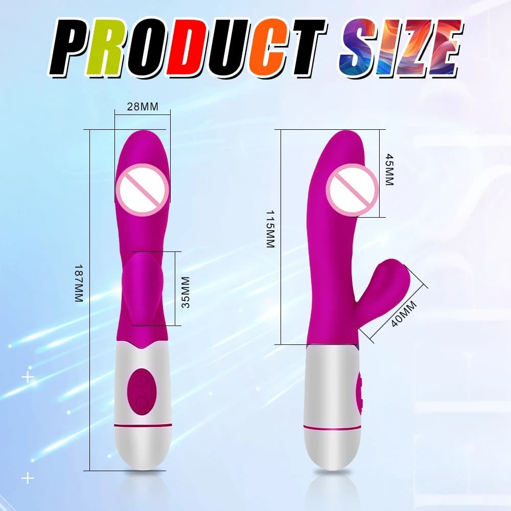 Rabbit Powerful Vibrating Massager Women's G-Spot Vagina Clitoral Nipple Stimulator Sex Toy for Sexy Adult Women Masturbation - thumbnail 8