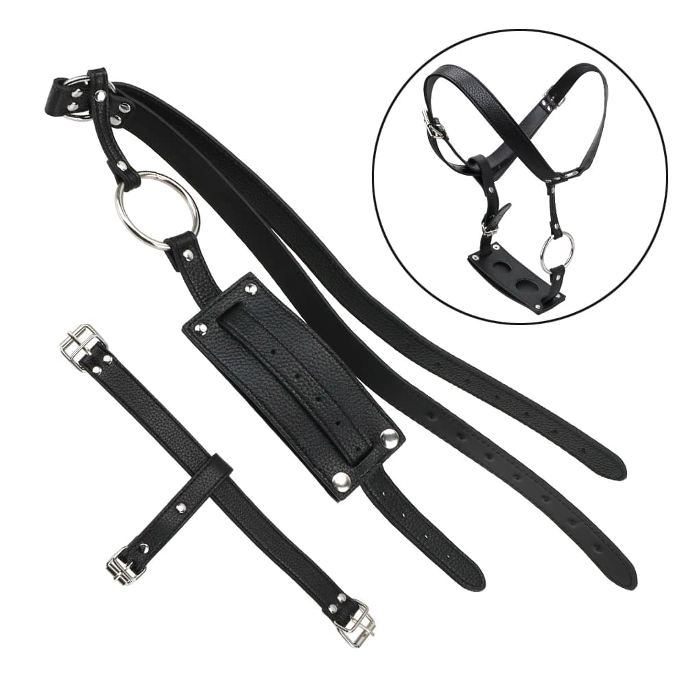Adjustable faux leather strap-on harness belt - thumbnail 6