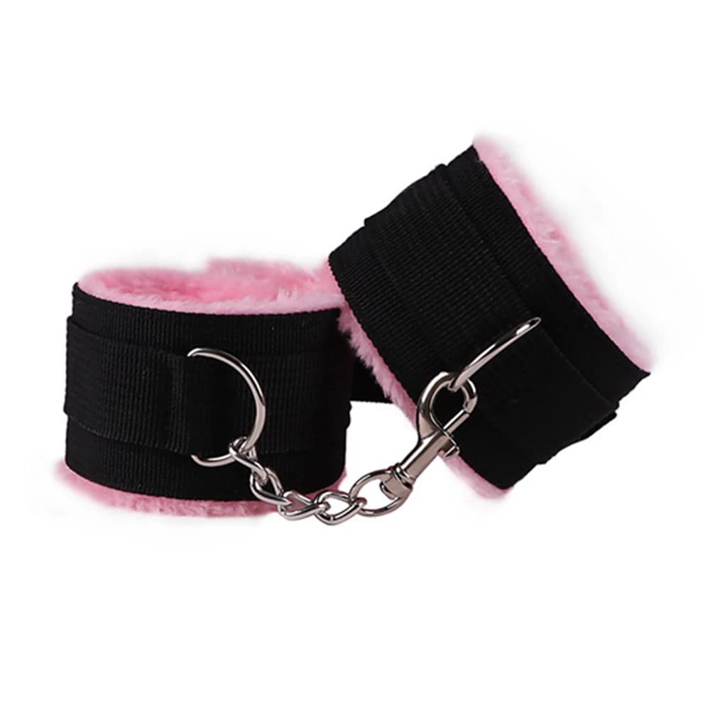 Adjustable plush bondage cuffs for couples - thumbnail 3