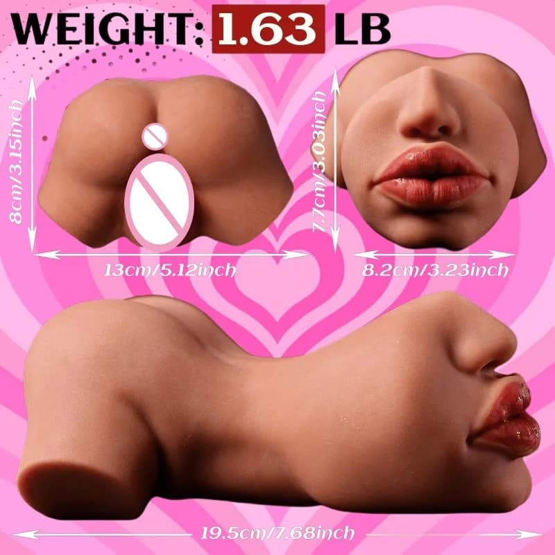 Realistic male masturbation cup with dual channels - thumbnail 6