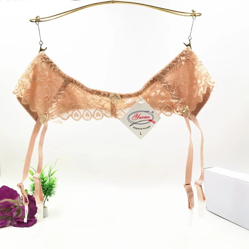 Lace transparent adjustable garter belt for stockings - thumbnail 2